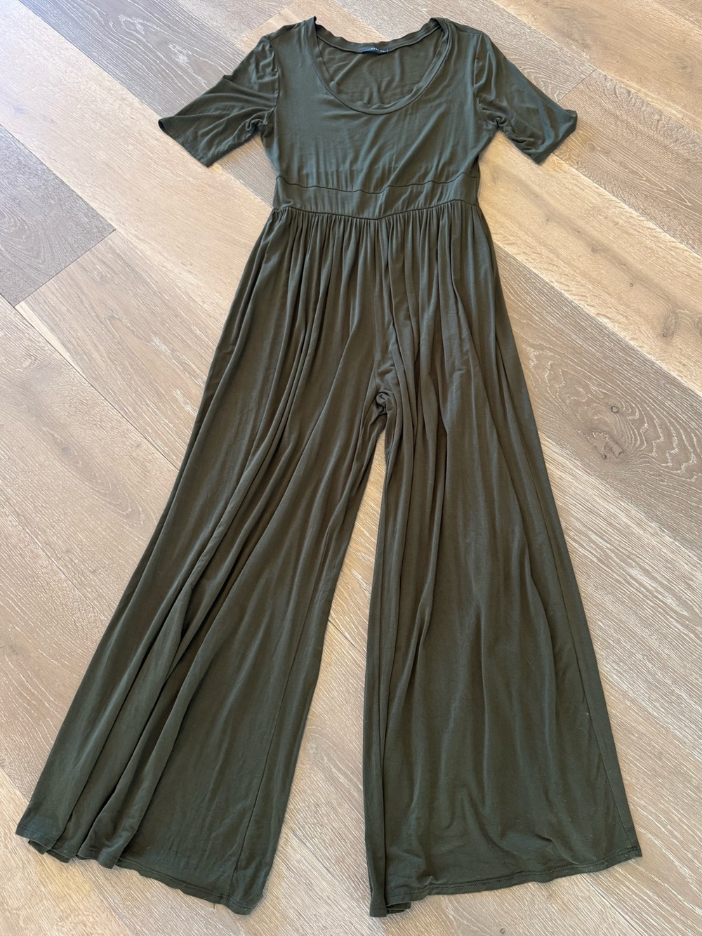 West Kei Olive Scoop-Neck Wide-Leg Jumpsuit